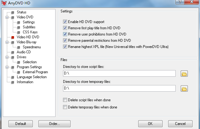 anydvd hd ripper settings