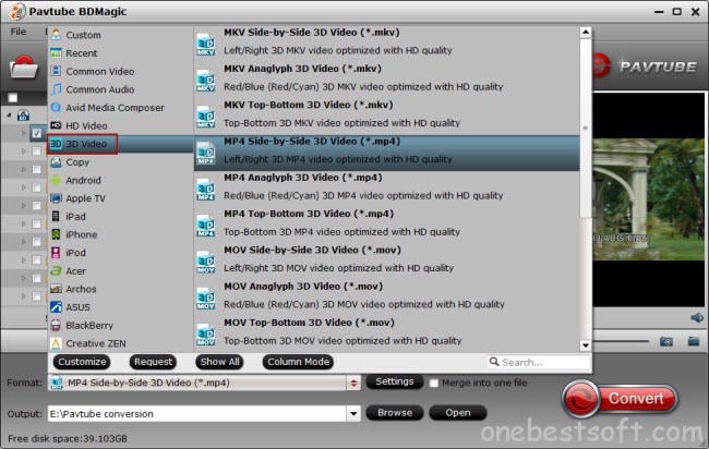 choose optimized format 3d mp4