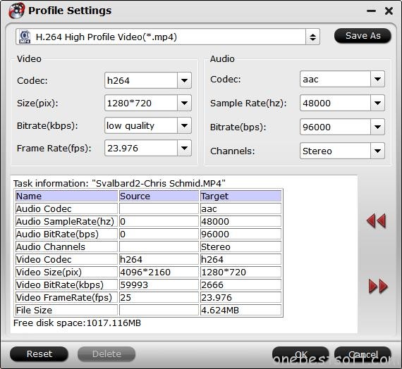 Keep same encoding codec and lower parameters