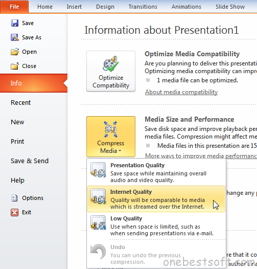 powerpoint for mac compress media