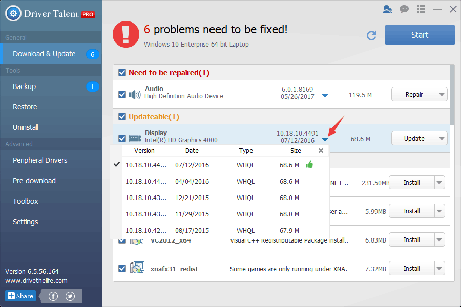 fix display driver issue after update to windows 10